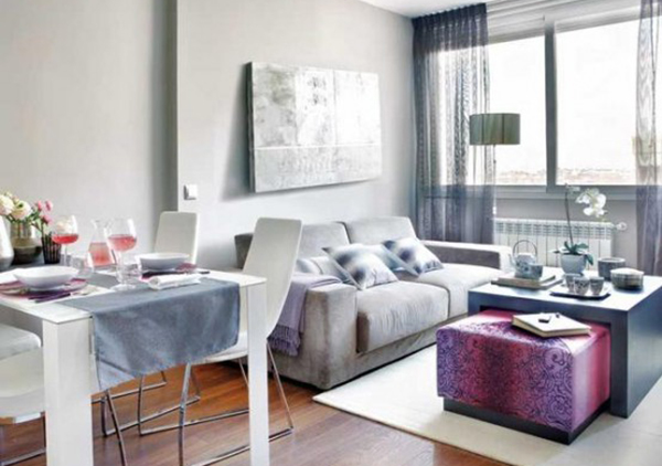 粉紫调调的时尚小公寓装修